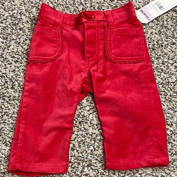🆕 2006 OshKosh B'gosh Vivid Red Velvet Pants - Picture 6 of 7
